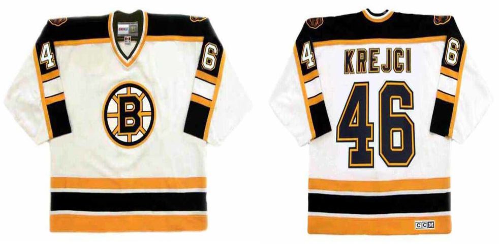 2019 Men Boston Bruins 46 Krejci White CCM NHL jerseys